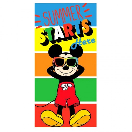 Kids Heroes - Πετσέτα Θαλάσσης Mickey Mouse Summer με Μικροΐνες 70×140cm