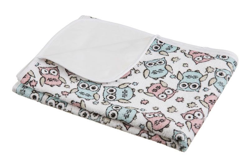 Akuku - Αδιάβροχο Πολυχρηστικό Σελτεδάκι Pink Blue Owls 50X70εκ