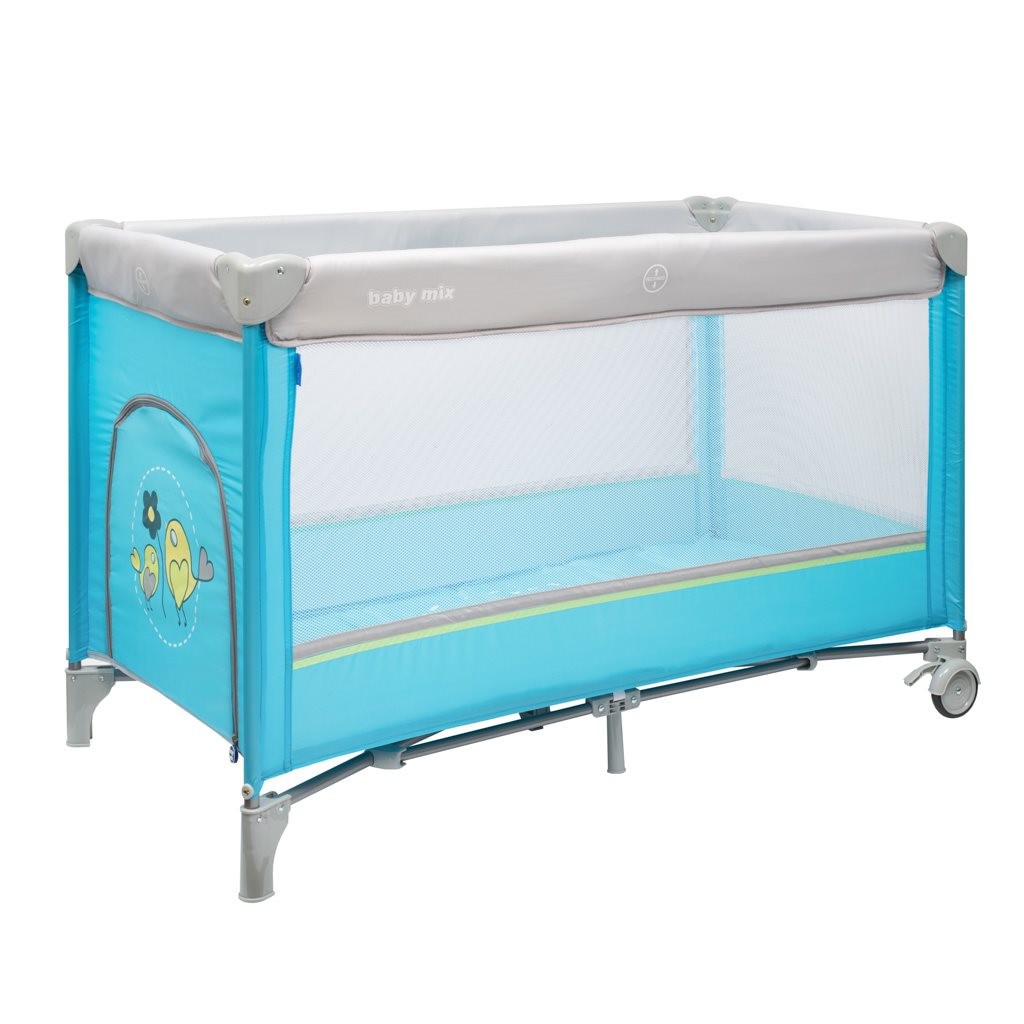 Baby Mix - Παρκοκρέβατο 1 επιπέδου Sparrow Light Blue