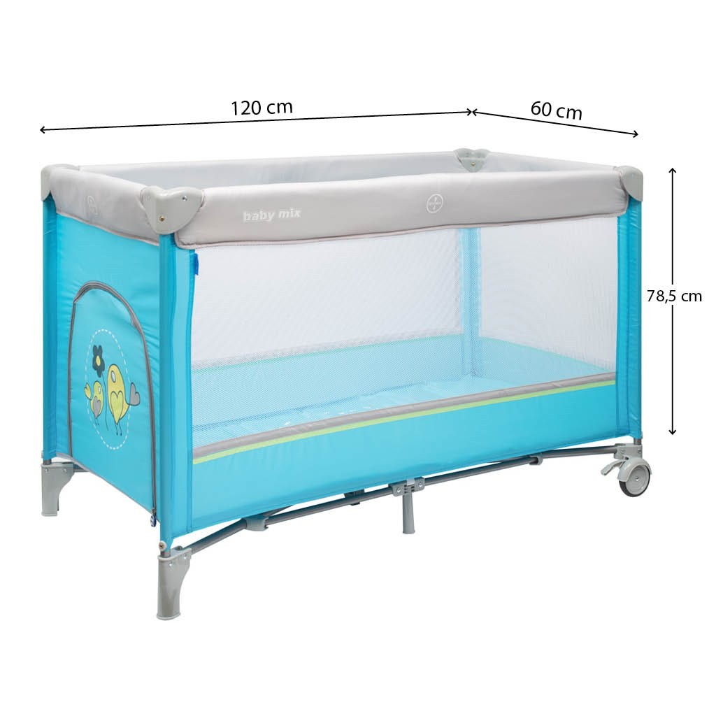 Baby Mix - Παρκοκρέβατο 1 επιπέδου Sparrow Light Blue - Image 3