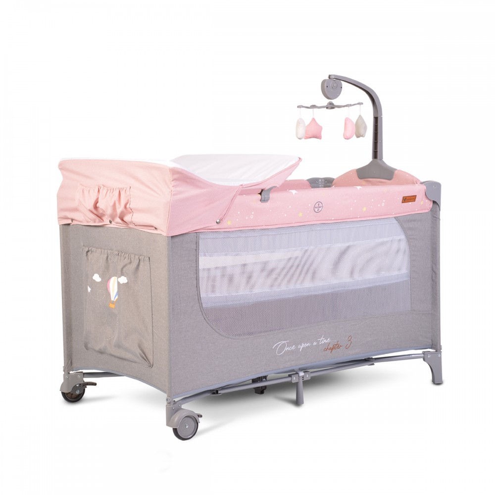 Cangaroo - Παρκοκρέβατο 2 επιπέδων με αλλαξιέρα L3 Once Upon a Time Γκρι Ροζ