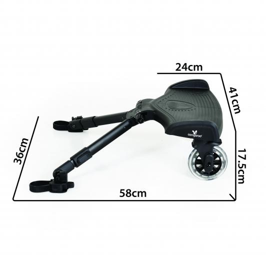 Cangaroo - Τρέιλερ Καροτσιού Για Δεύτερο Παιδί Μαύρο Buggy Board Follow Me - Image 4