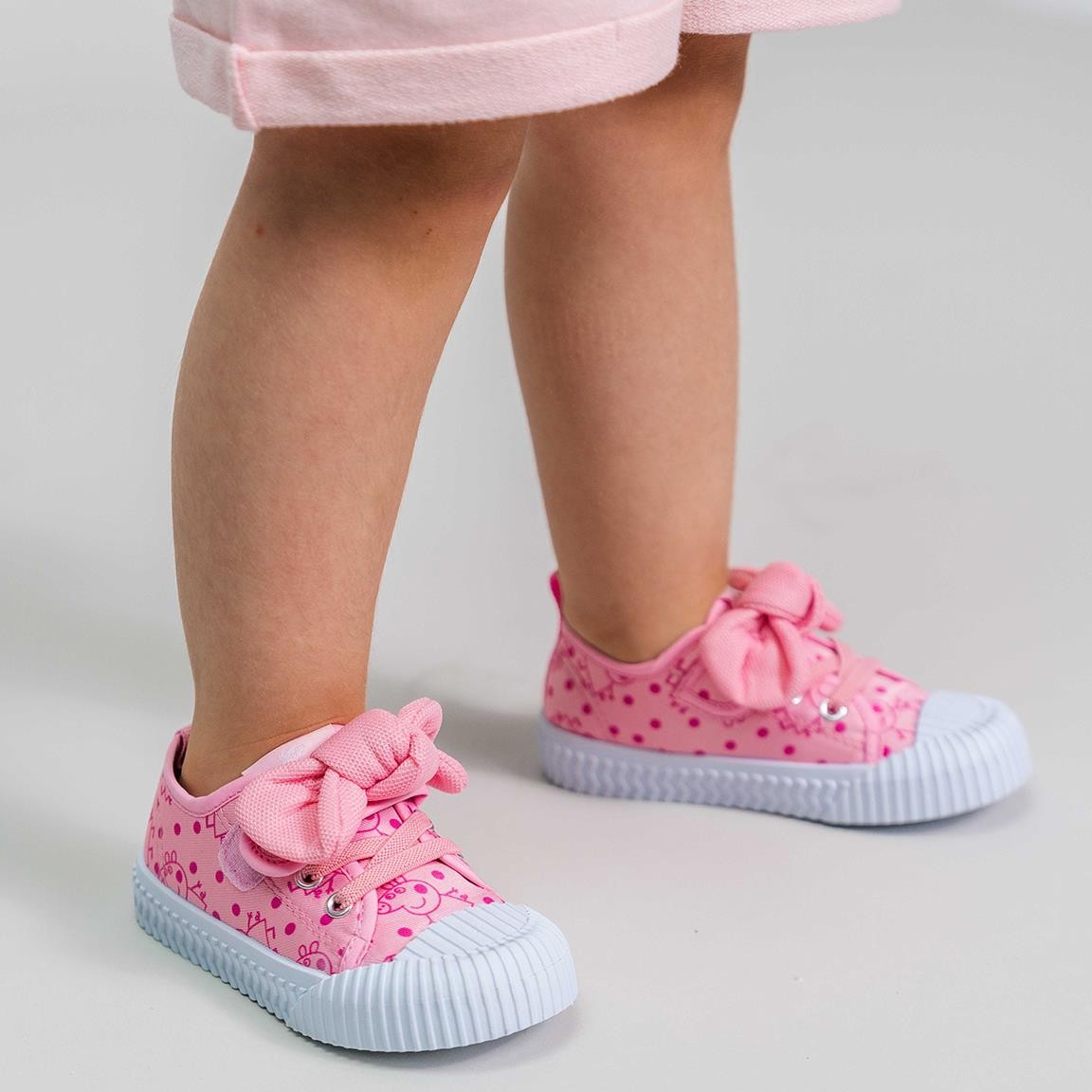 Cerda - Παιδικά Sneakers Πάνινα με Φιόγκο Peppa Pig Ροζ (22-27) - Image 2