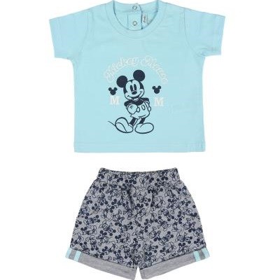 Cerda - Σετ βρεφικό Mickey μπλούζα και σορτσάκι γαλάζιο γκρι (2 τεμ)