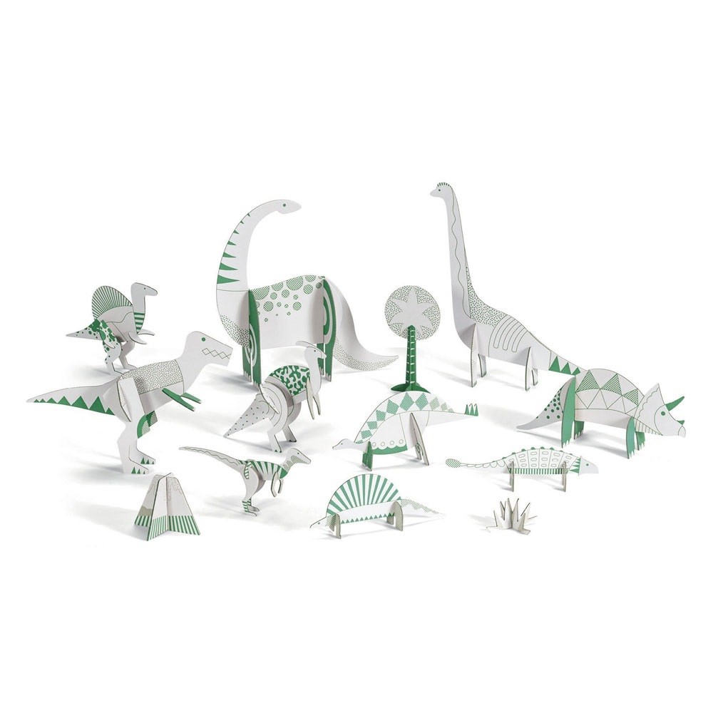 Djeco - DIY Κατασκευάζω και Χρωματίζω 3D Δεινόσαυρους FSC MIX - Image 4