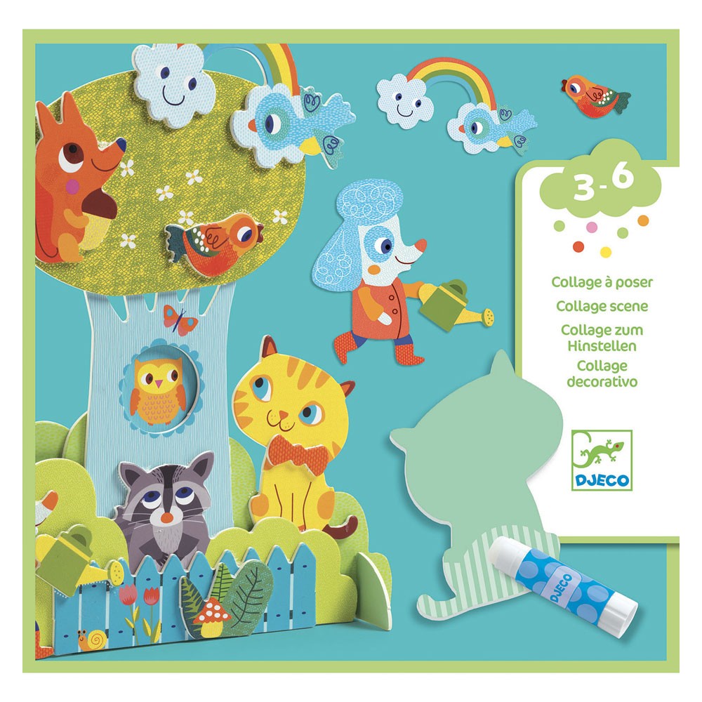 Djeco - Κολάζ τρισδιάστατο 'Ζωάκια στο δέντρο'