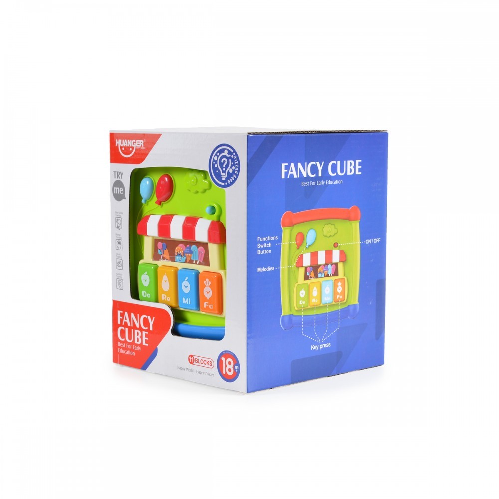 Huanger - Κύβος Δραστηριοτήτων Fancy cube HE0520 με Ήχους και Μουσική - Image 3