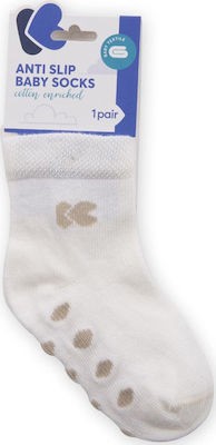 Kikka Boo - Αντιολισθητικά βρεφικά καλτσάκια 6-12 μηνών Λευκό