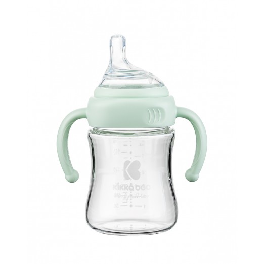 Kikka Boo - Γυάλινο Μπιμπερό με Χειρολαβές Mint 180ml (3+ μηνών) - Image 2