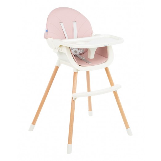 Kikka Boo - Κάθισμα φαγητού 2 σε 1 Nutri Wood Pink