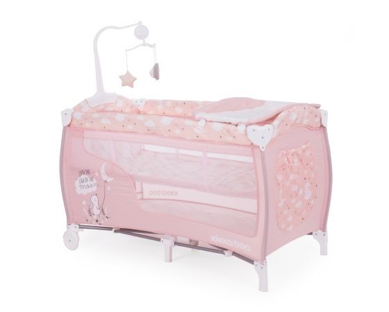 Kikka Boo - Παρκοκρέβατο 2 επιπέδων Dolce Sonno Pink Rabbits