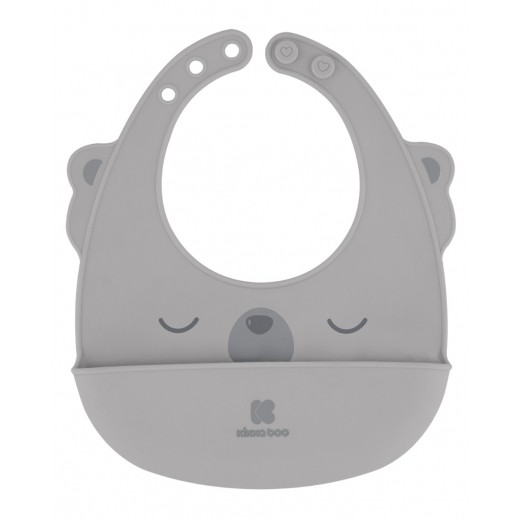 Kikka Boo - Σαλιάρα Σιλικόνης με Τσέπη Grey