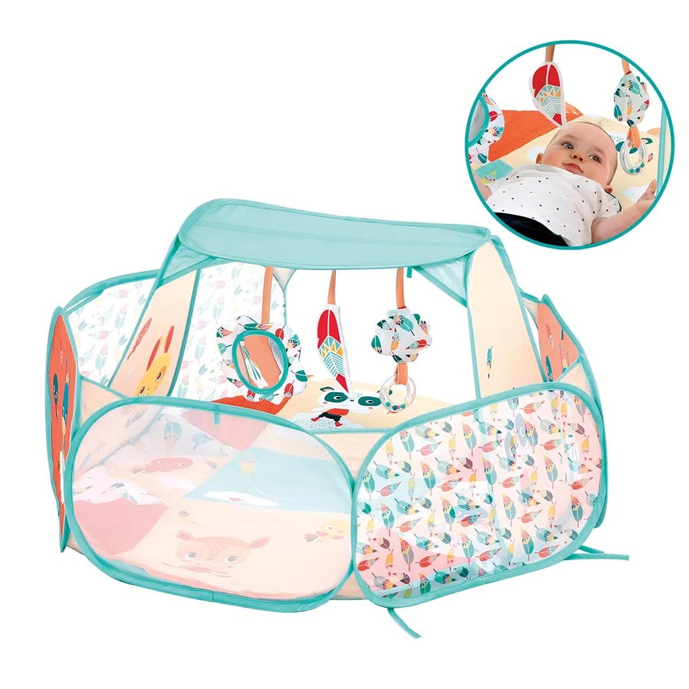 Ludi - 3 σε 1 μετατρεπόμενο βρεφικό γυμναστήριο-πάρκο-χαλάκι παιχνιδιού