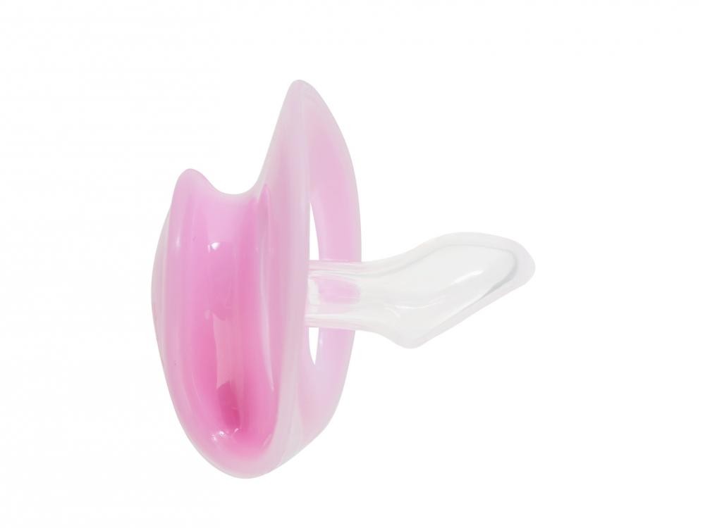 Lulabi - Ορθοδοντική πιπίλα νυκτός ροζ με σιλικόνη (3+ μηνών) - Image 2