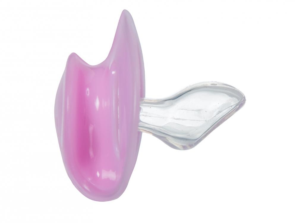 Lulabi - Ορθοδοντική πιπίλα νυκτός ροζ με σιλικόνη (6+ μηνών) - Image 2