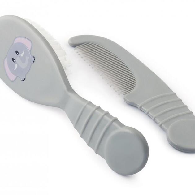 Lulabi - Σετ βρεφική βούρτσα και χτένα Baby Elephant