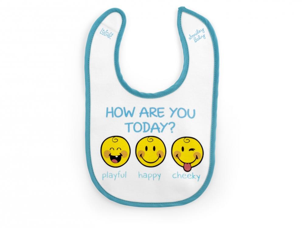 Lulabi - Σετ βαμβακερές σαλιάρες Smiley Baby Boy (3 τεμ) - Image 3