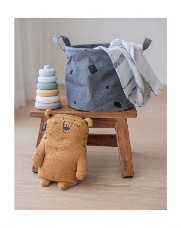 Minene - Μικρό Καλάθι Αποθήκευσης Jungle Story Charcoal με Χερούλια - Image 2