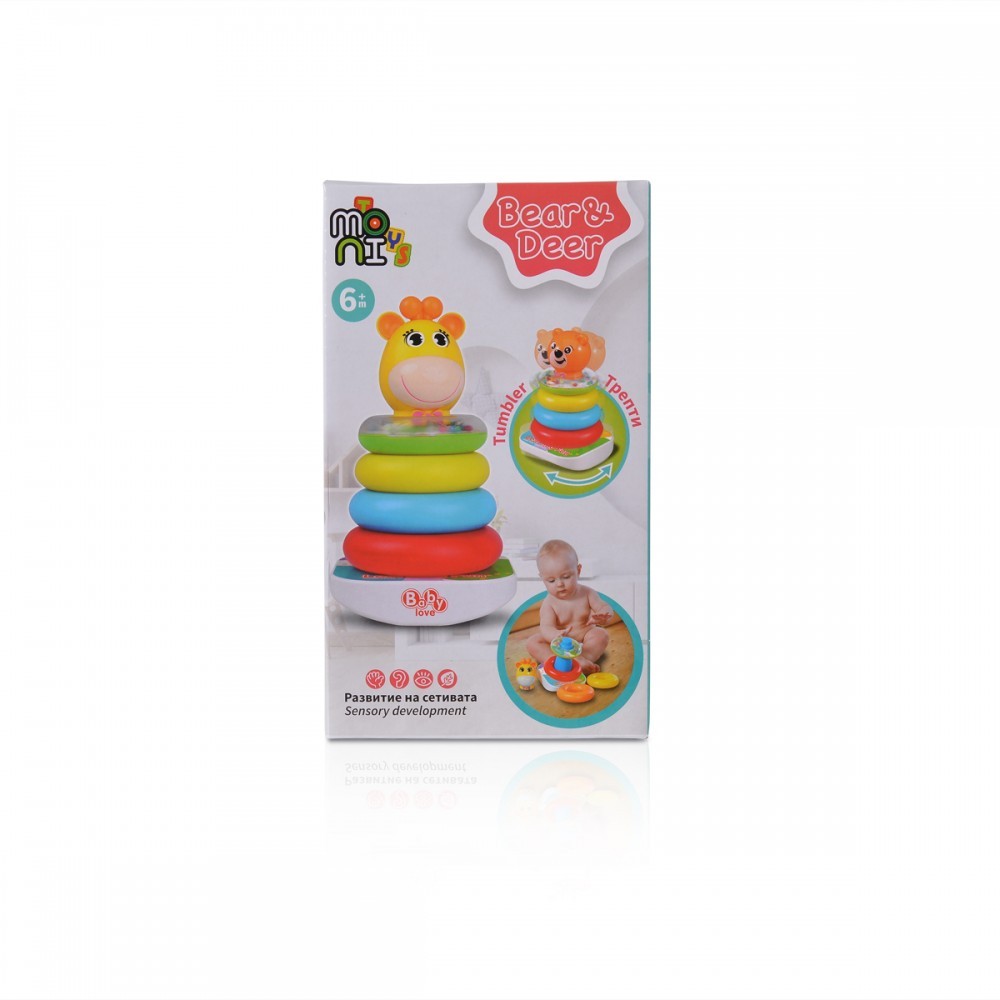 Moni - Εκπαιδευτικοί Κρίκοι σε Πυραμίδα Toy Rings Bear and Deer - Image 3