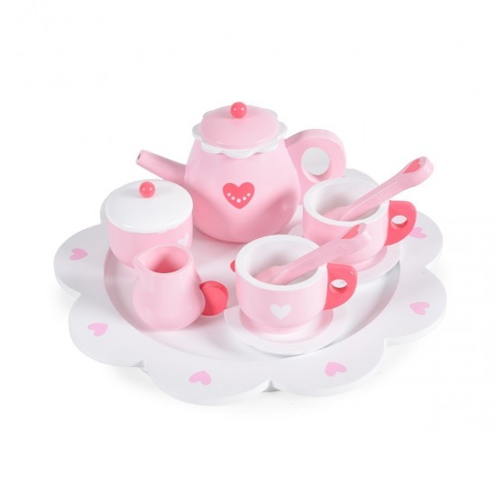 Moni - Ξύλινο Παιδικό Σετ Τσαγιού Heart Wooden Tea Set