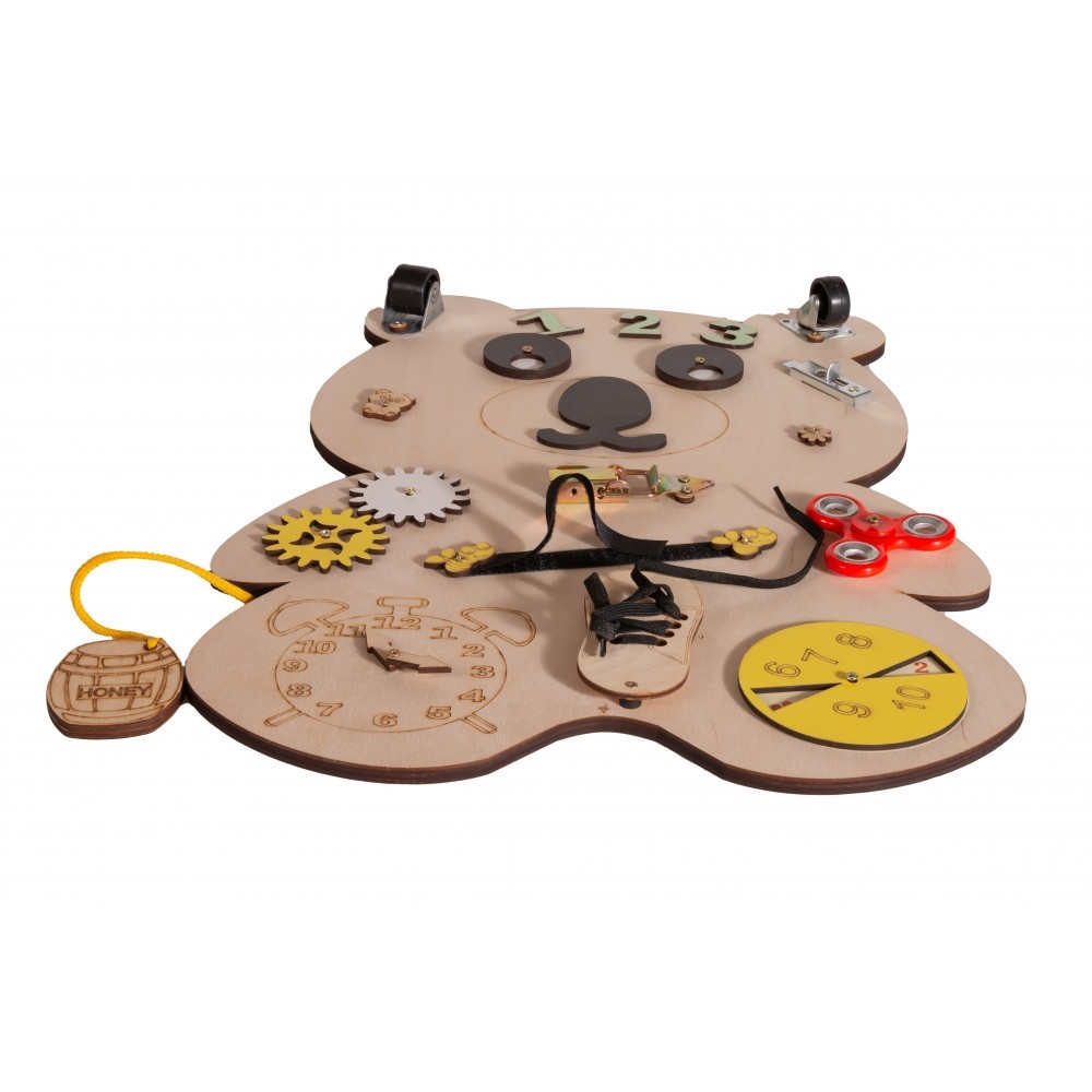 Moni - Ξύλινος Εκπαιδευτικός Πίνακας Δραστηριοτήτων Montessori Bear - Image 2