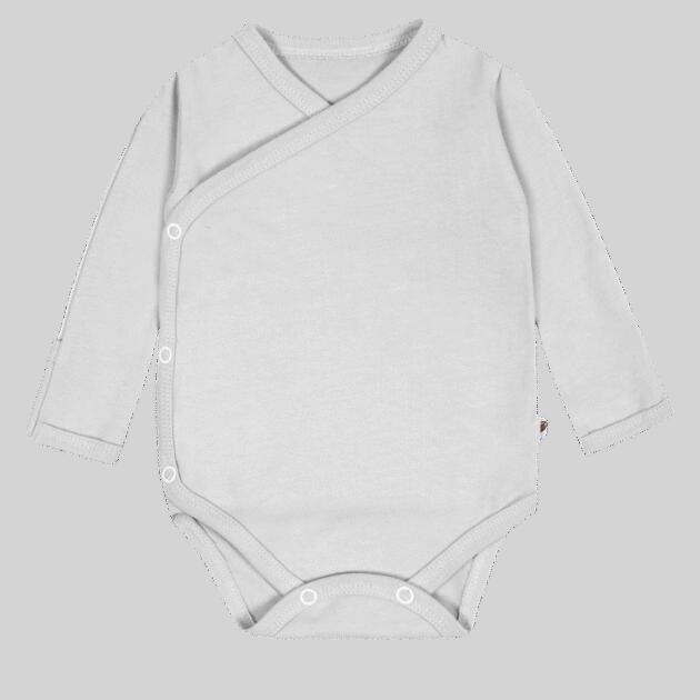 Nanaf Organic - Βρεφικό κορμάκι κιμονό μακρυμάνικο Grey Mouse