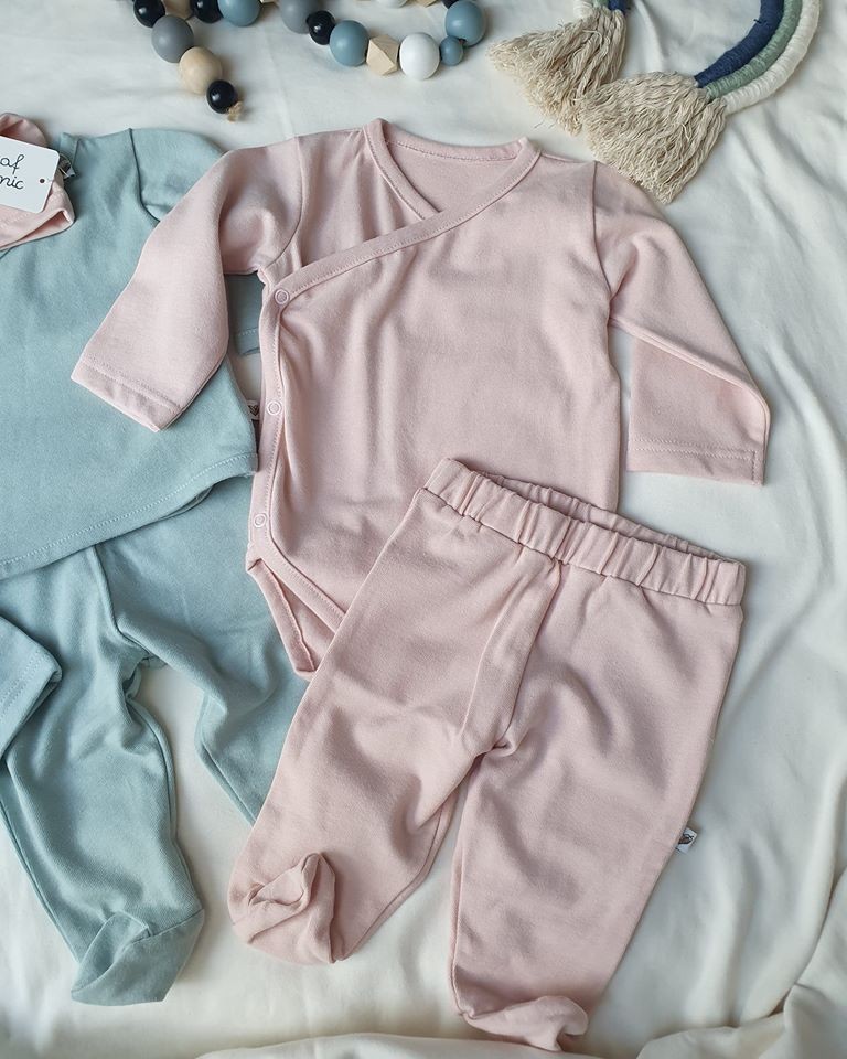 Nanaf Organic - Βρεφικό παντελόνι με κλειστά ποδαράκια Rose - Image 4