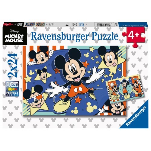 Ravensburger - Παιδικό Puzzle Mickey Mouse Pop Corn (2Χ24 τεμ.)