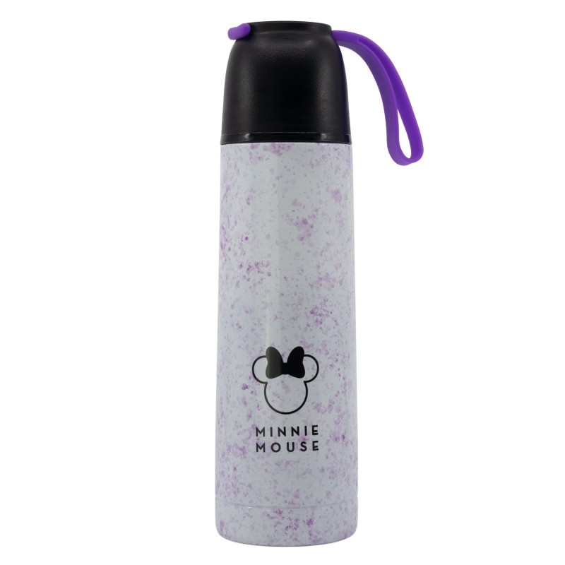 Stor - Ανοξείδωτο Παγούρι Θερμός Minnie Mouse 495ml Άσπρο Μαύρο Μωβ