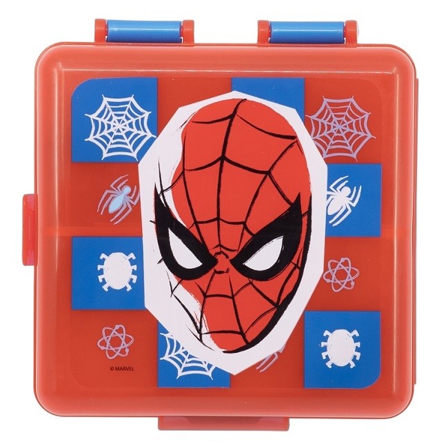 Stor - Τετράγωνο παιδικό δοχείο φαγητού με χωρίσματα Spiderman - Image 2