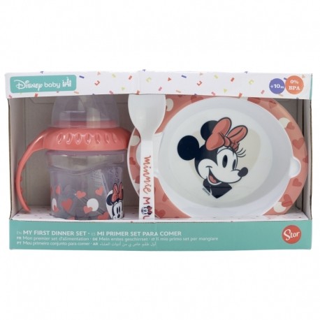 Stor - Gift Box Minnie Mouse Heart σετ φαγητού μπολ, κουτάλι & εκπαιδευτικό ποτήρι - Image 2