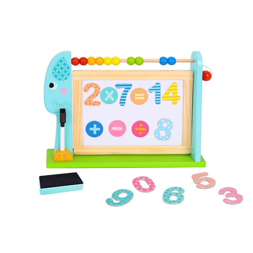 Tooky Toy - Ξύλινος Πίνακας Διπλής Όψης με Αριθμητική Elephant