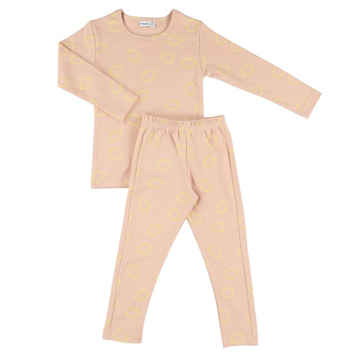Trixie - Παιδική πιτζάμα Lemon Squash 100% οργανικό βαμβάκι (ροζ)