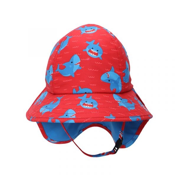 Zoocchini - Αντιηλιακό Βρεφικό Καπέλο Cape Sunhat UPF50 Shark Red