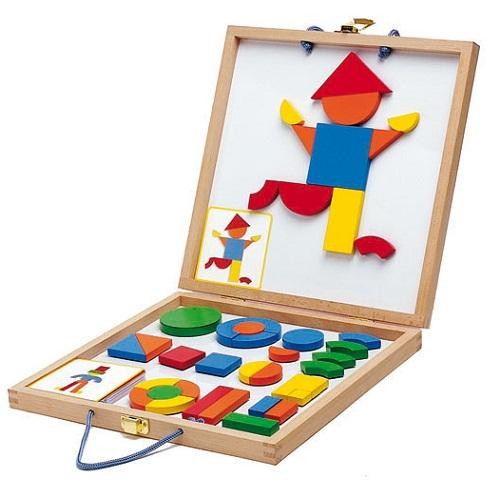 Djeco - Geoform Ξύλινα μαγνητάκια σε κασετίνα 'Τάγκραμ'