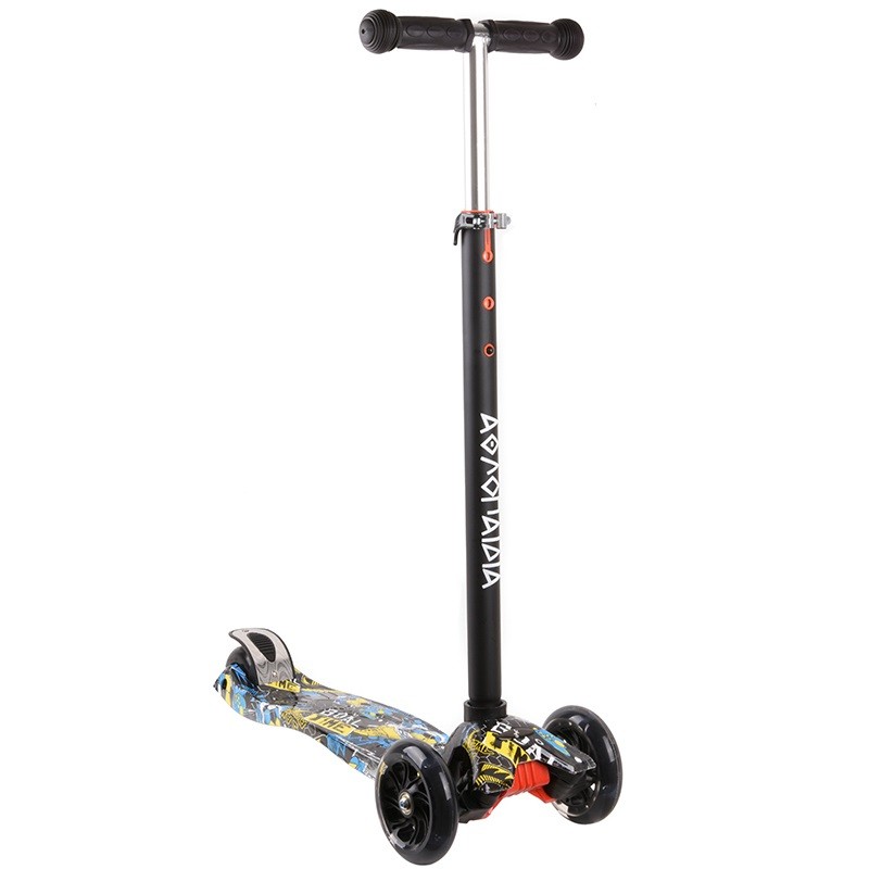 Αθλοπαιδιά - 3Κ Παιδικό Τρίτροχο Πατίνι Scooter με Φωτιζόμενα Ροδάκια 15 Μαύρο Μπλε Κίτρινο