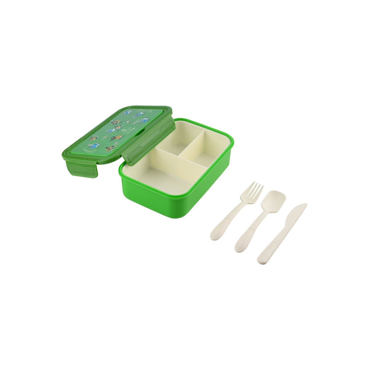 Estia - Παιδικό Φαγητοδοχείο με 3 Θήκες Jungle Kick 1400ml με Κουτ/Πιρ/Μαχ
