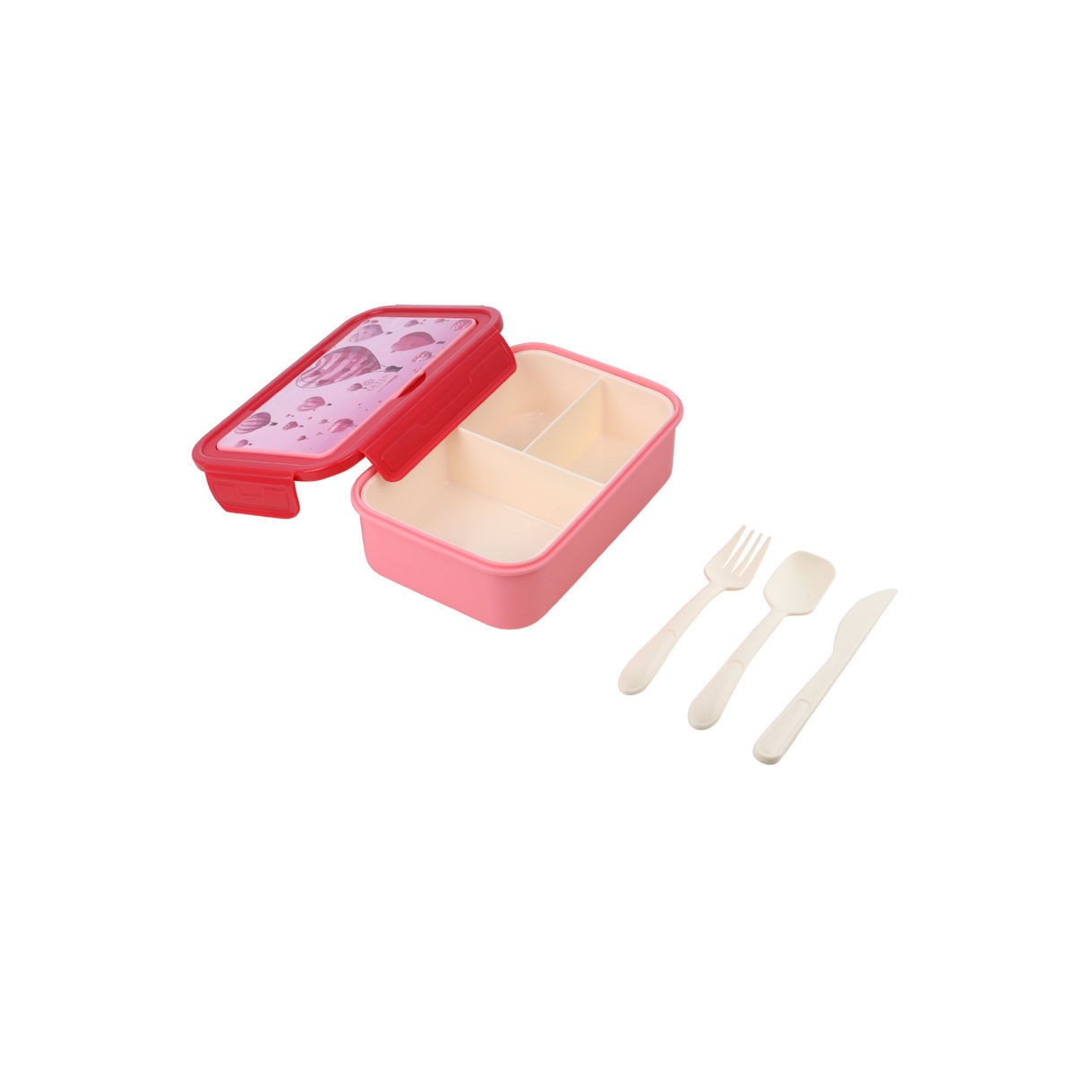 Estia - Παιδικό Φαγητοδοχείο με 3 Θήκες Love Ascend 1400ml με Κουτ/Πιρ/Μαχ