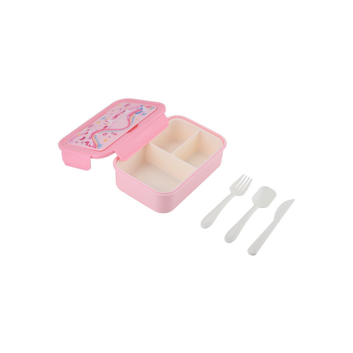 Estia - Παιδικό Φαγητοδοχείο με 3 Θήκες Rainbow Dreams 1400ml με Κουτ/Πιρ/Μαχ