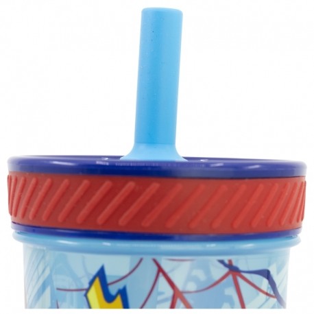 Stor - Παιδικό Ποτήρι Spiderman Drop Safe με Καπάκι & Καλαμάκι Σιλικόνης 370ml - Image 4