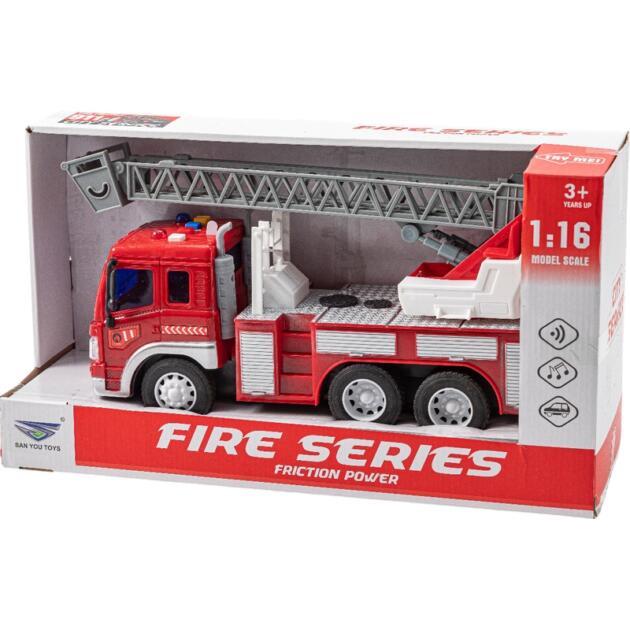 Gounaridis - Πυροσβεστικό Όχημα Τριβής Με Σκάλα Φώτα Και Ήχους 23 εκ.