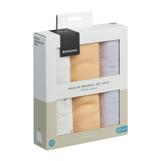 Kikka Boo - Σετ 3 Βαμβακερές Πάνες Μουσελίνες Hedge-Hugs 75x75 εκ. - Image 2